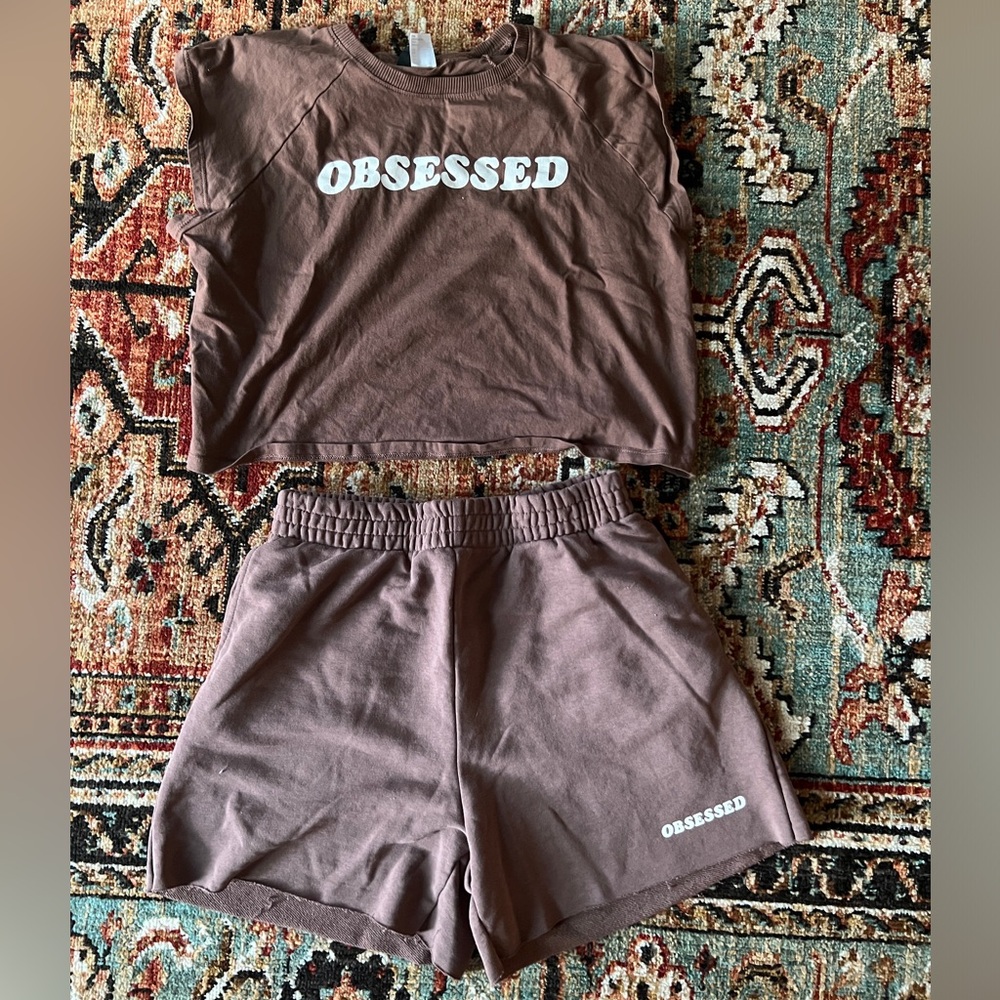 obsessed h&m sweat short set